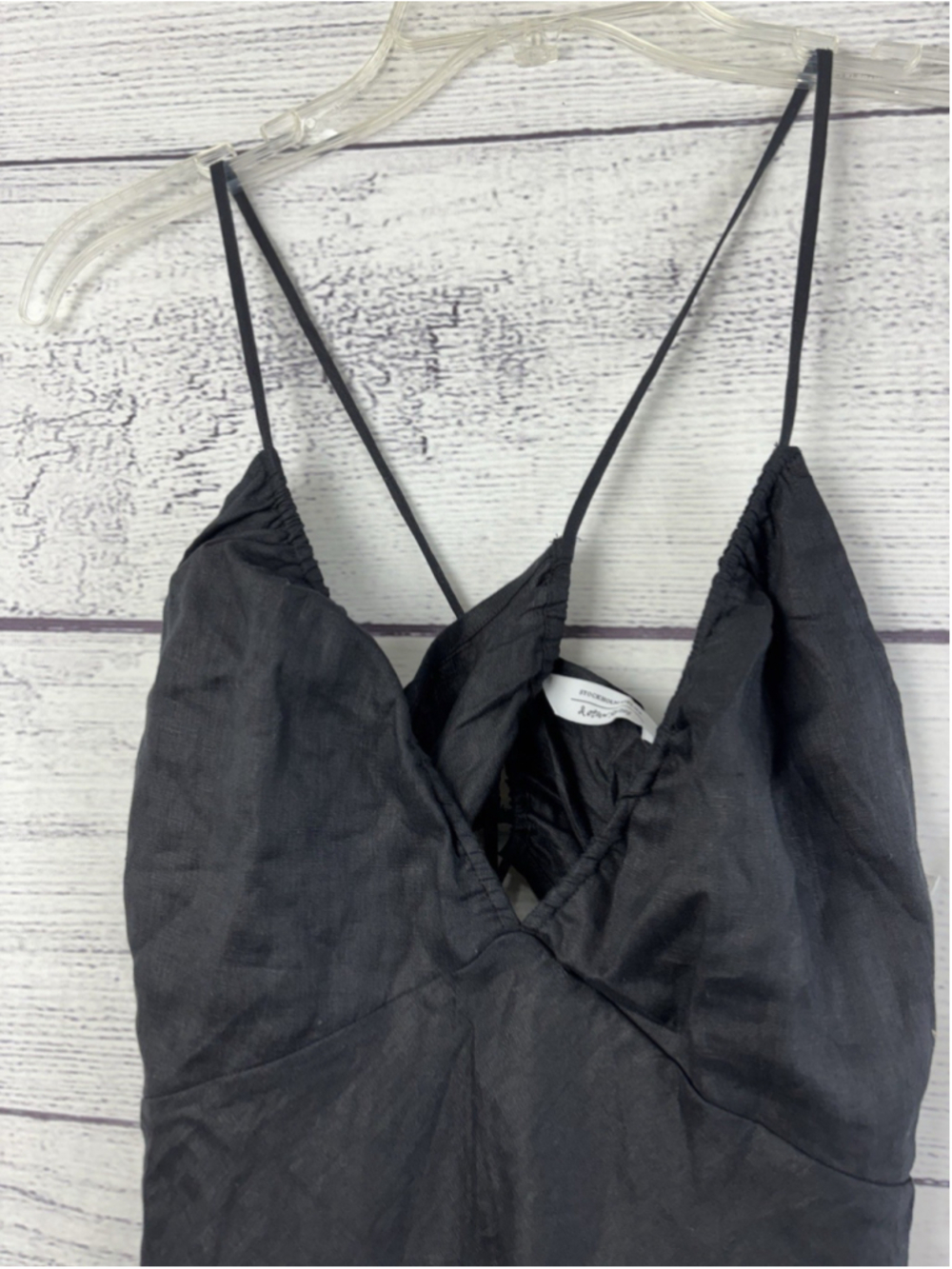 & Other Stories Stockholm Black Cut Out Midi Dress Size 8 Backless Cross Straps - Picture 10 of 10